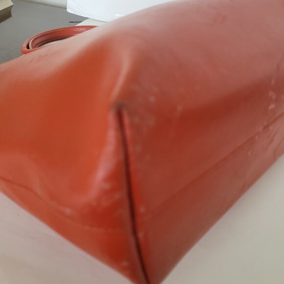 Furla Red Large Tote Purse Bag Handbag Geniue Leather Italian Fair - Picture 11 of 14